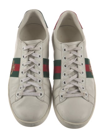 Gucci Web Accent Leather Sneakers