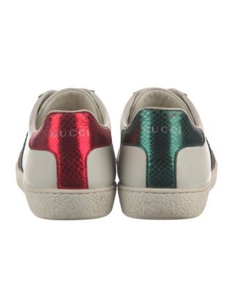 Gucci Web Accent Leather Sneakers