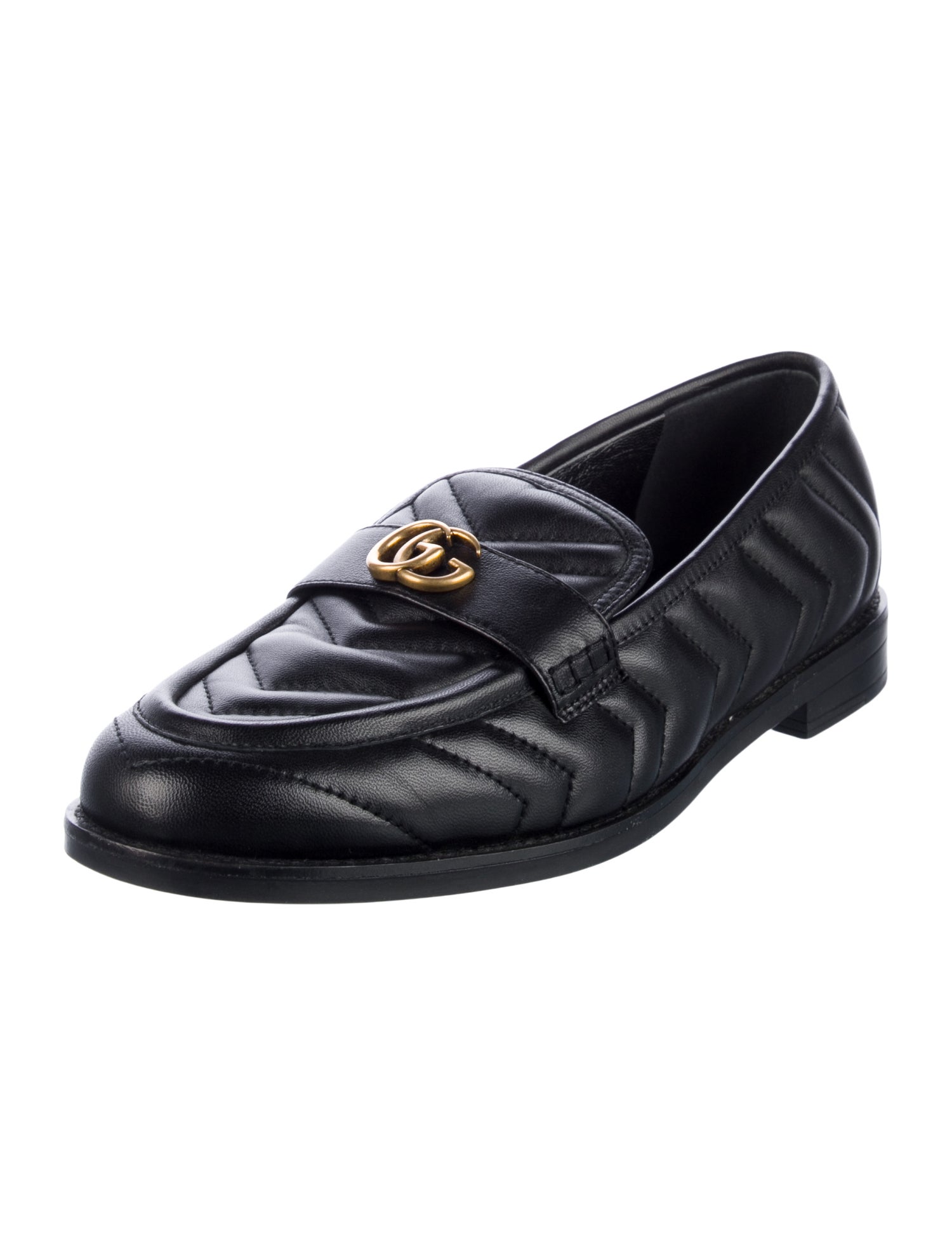 Gucci Double G Logo Leather Loafers