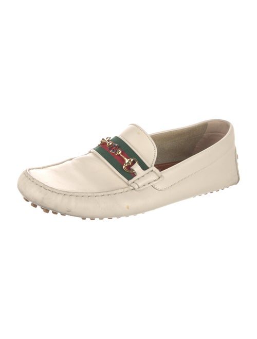 Gucci Web Accent Leather Drivers