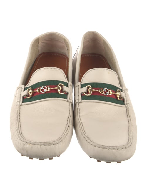 Gucci Web Accent Leather Drivers
