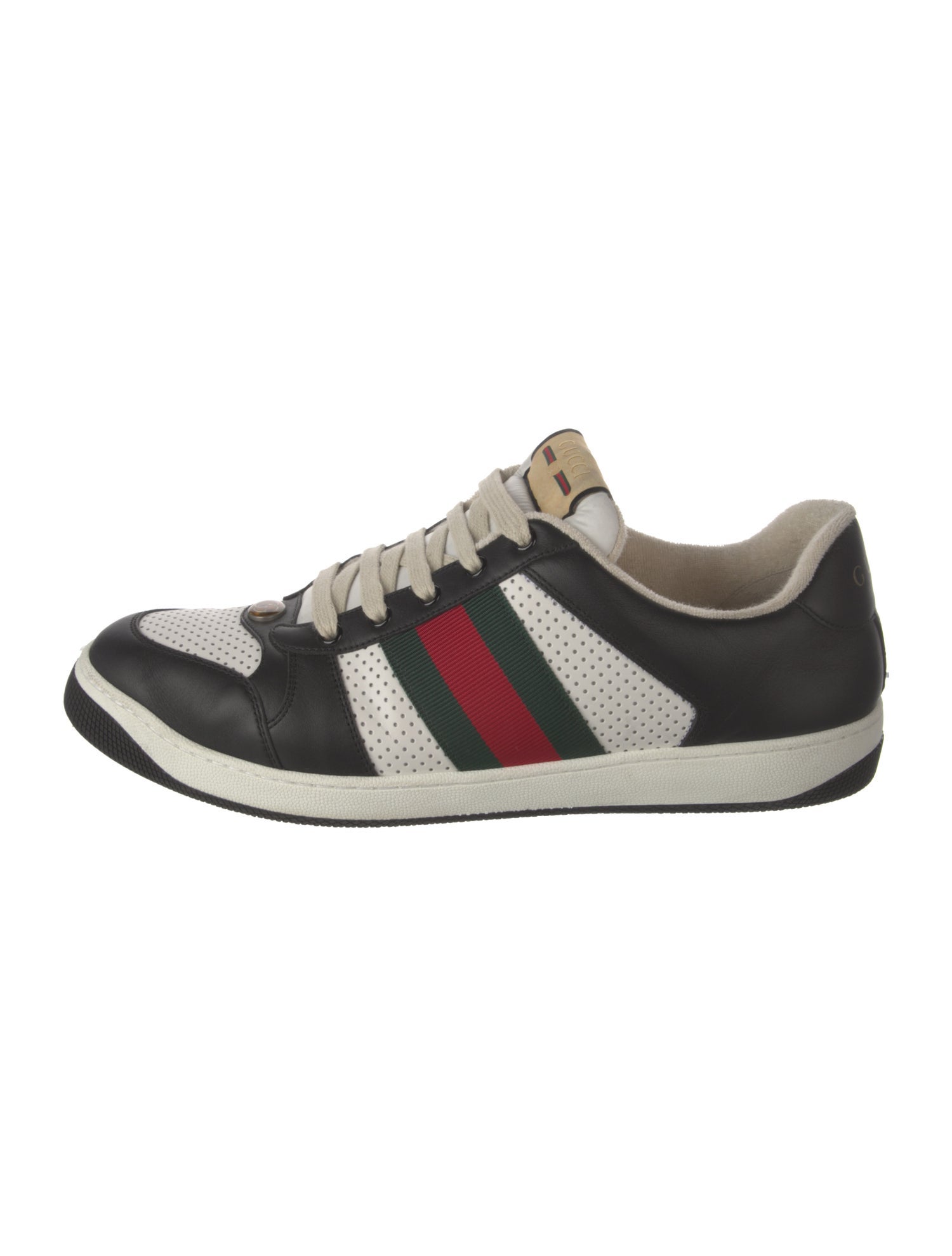 Gucci Web Accent Leather Sneakers