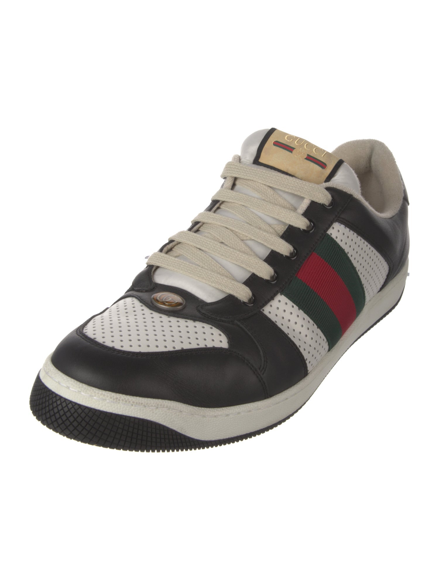 Gucci Web Accent Leather Sneakers