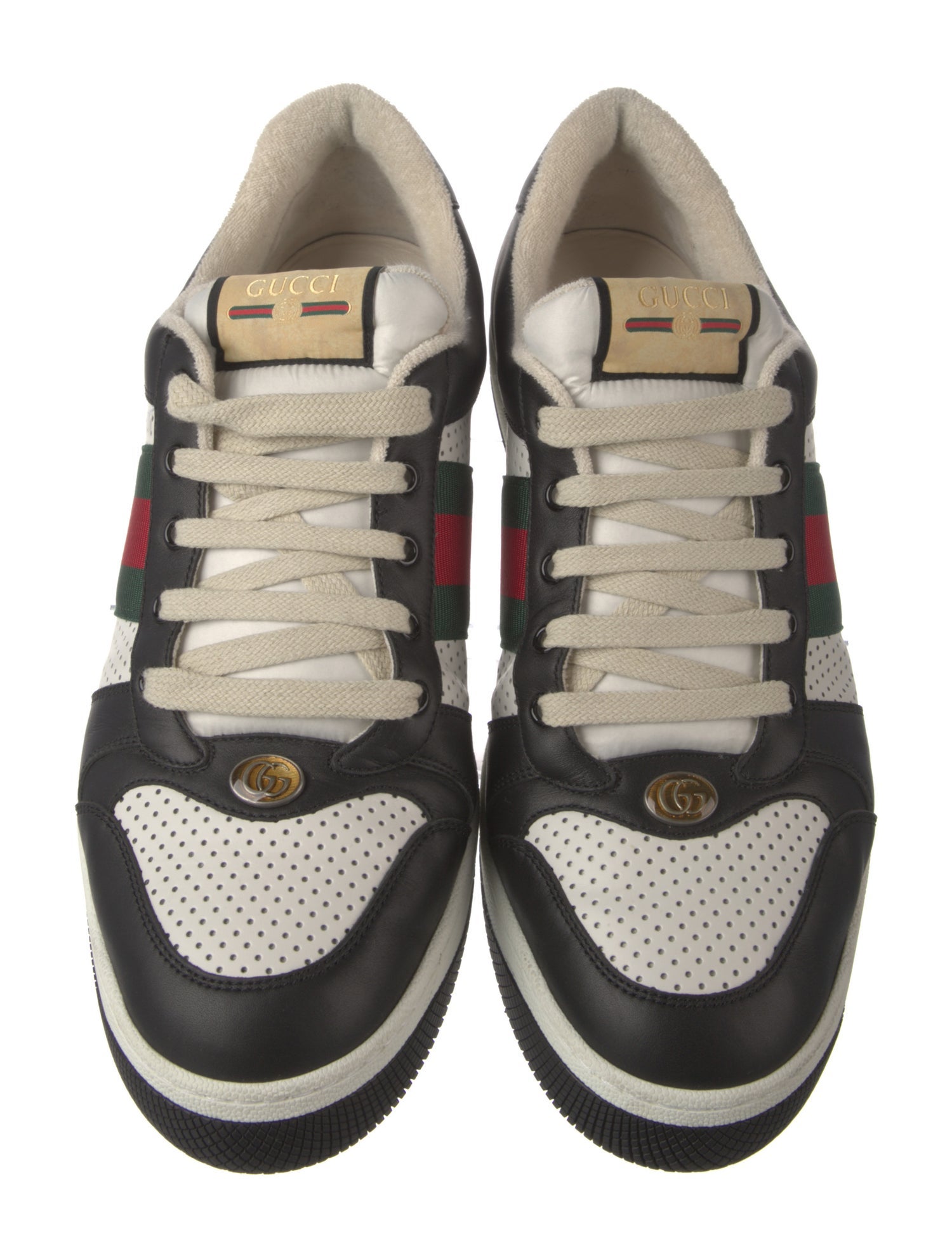 Gucci Web Accent Leather Sneakers