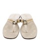 Gucci Web Accent Canvas T-Strap Sandals
