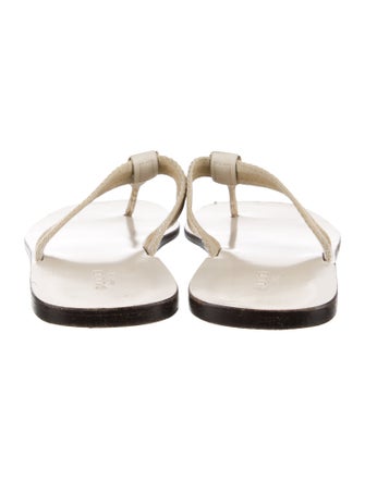 Gucci Web Accent Canvas T-Strap Sandals