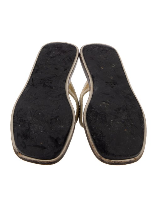 Gucci Web Accent Canvas T-Strap Sandals