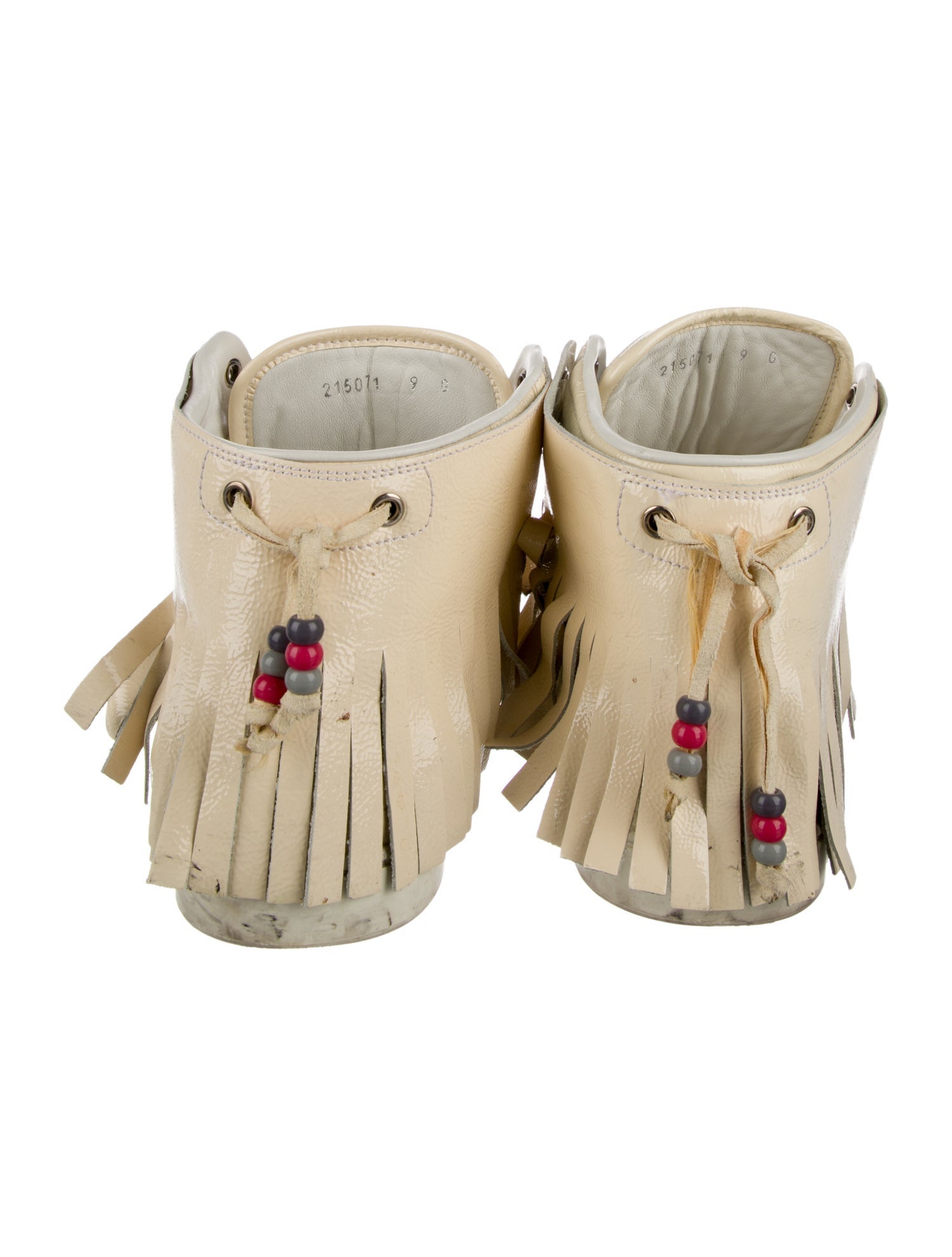 Gucci Patent Leather Fringe Trim Accent Sneakers