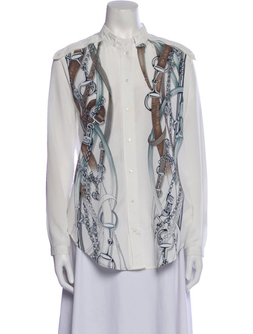Gucci Silk Printed Button-Up Top