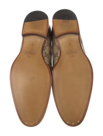 Gucci Horsebit Accent Canvas Dress Loafers