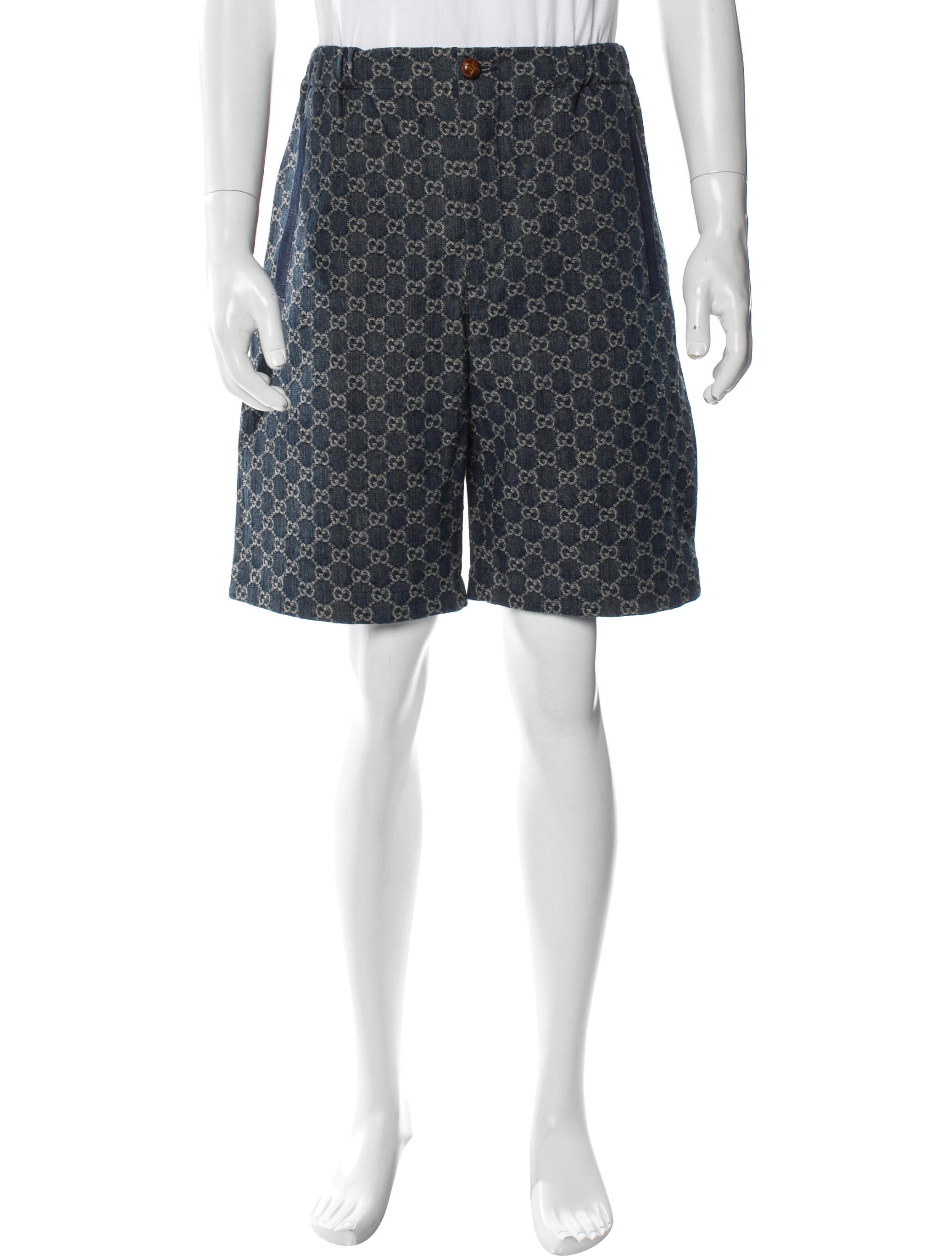 Gucci GG Denim Flat Front Shorts