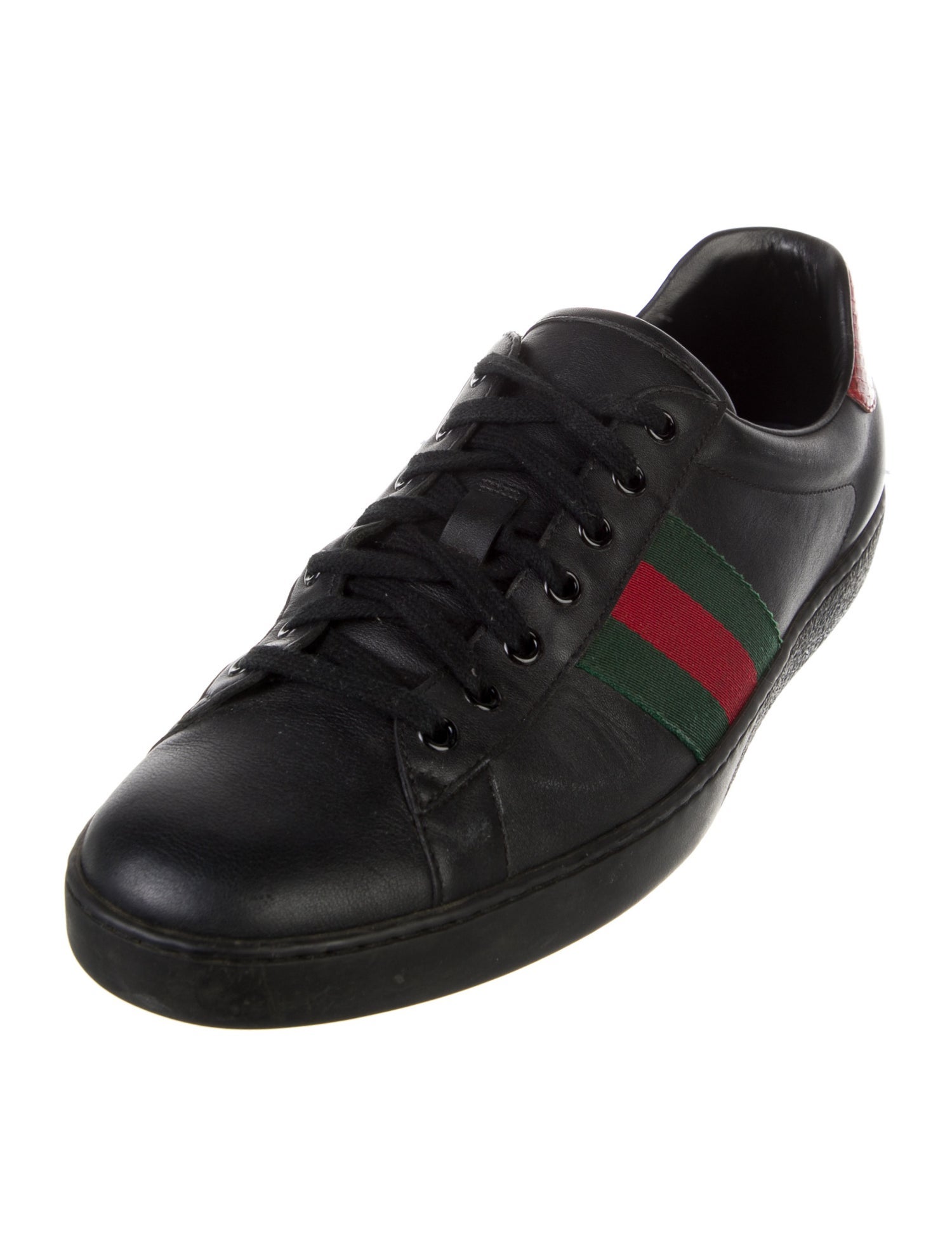 Gucci Web Accent Leather Sneakers