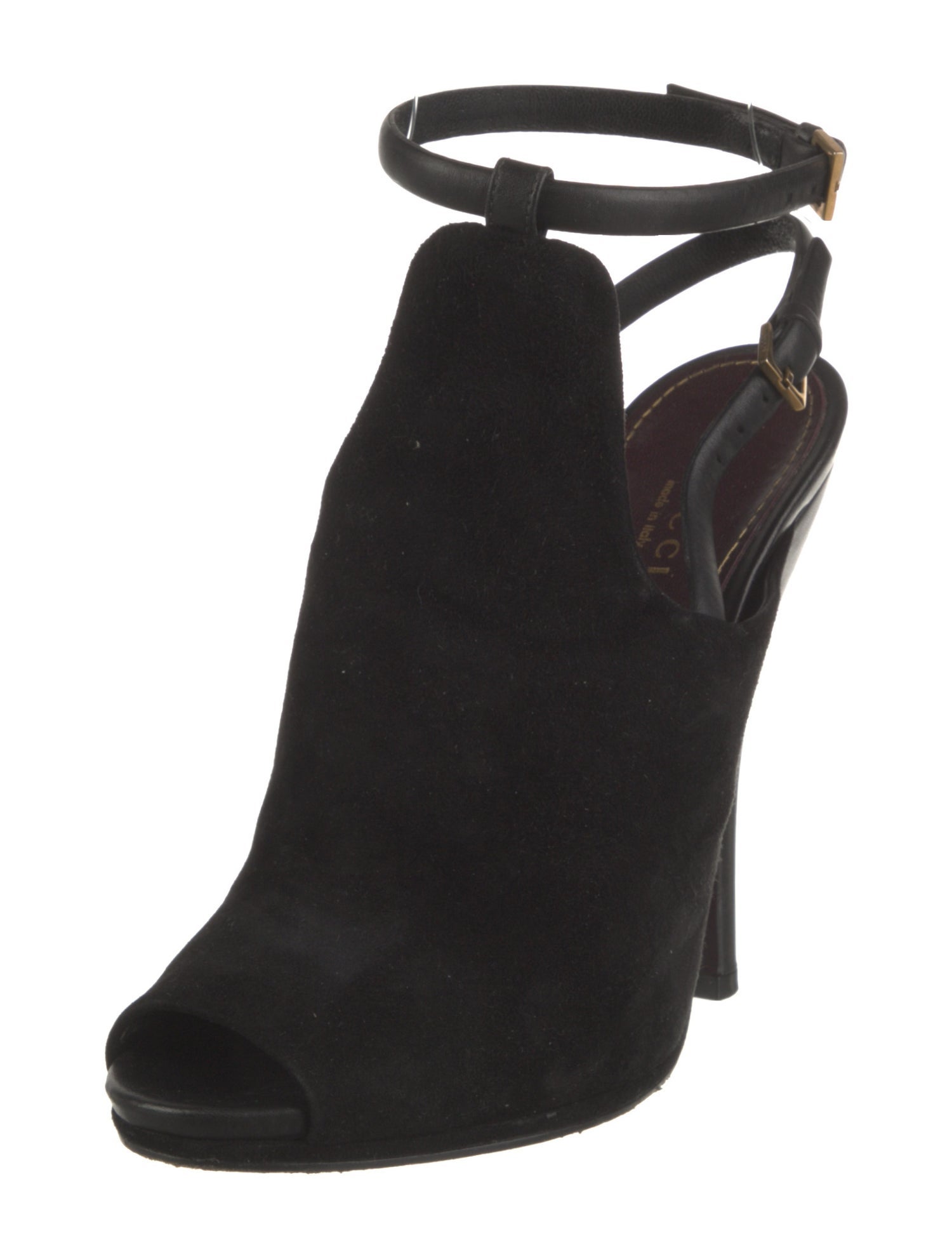 Gucci Suede Leather Trim Embellishment Sandals