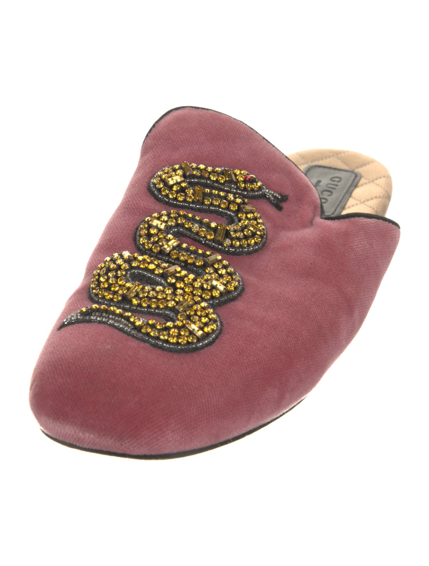 Gucci GG Crystal Velvet Mules