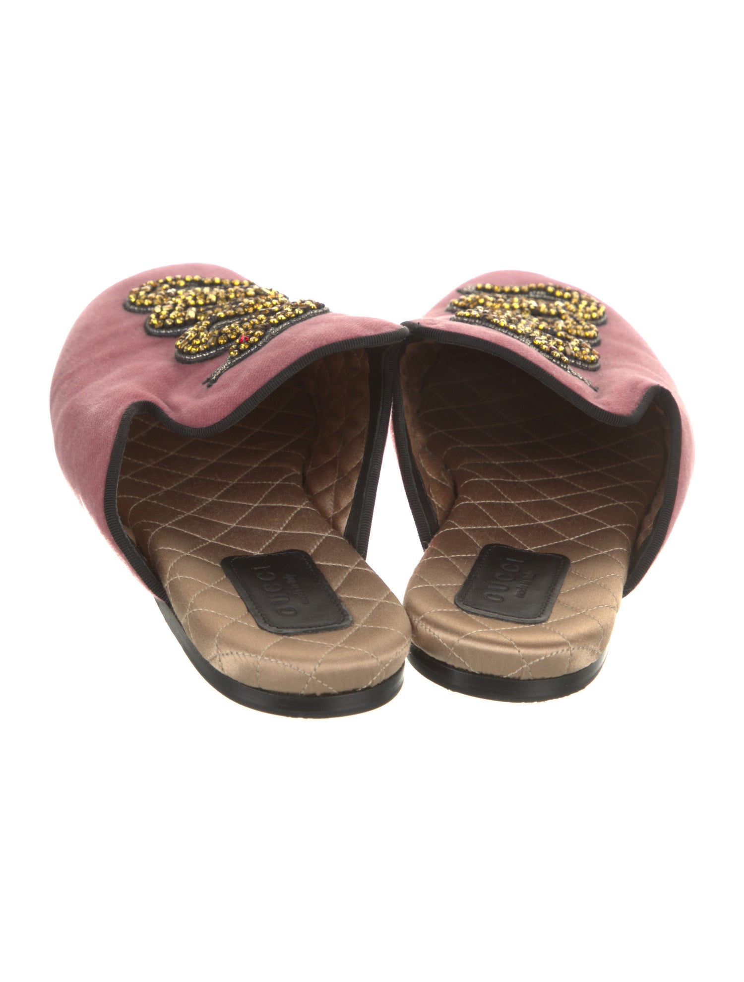 Gucci GG Crystal Velvet Mules