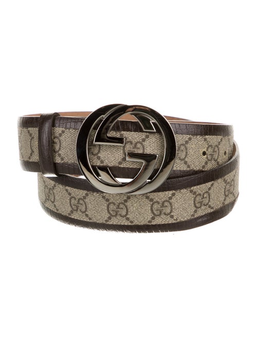 Gucci GG Supreme Leather Trim Embellishment Belt