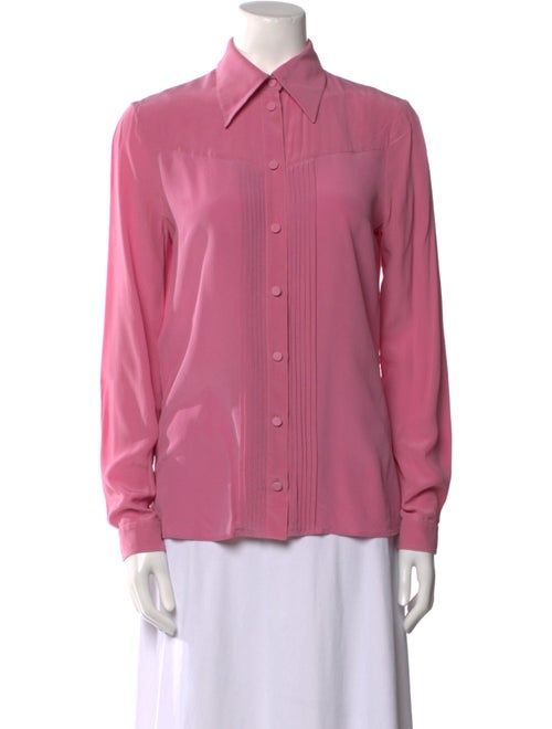 Gucci Silk Long Sleeve Button-Up Top