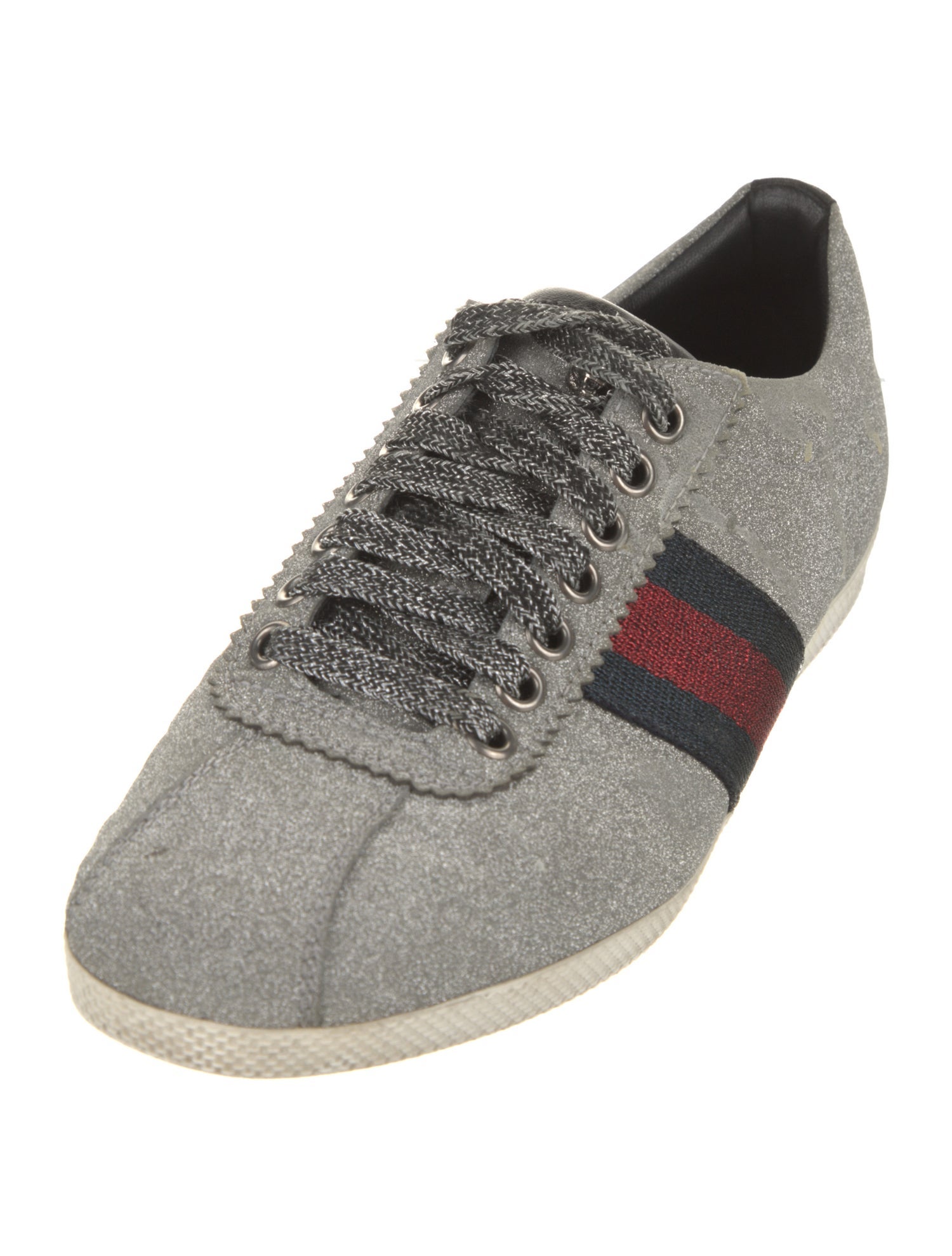 Gucci Sylvie Web Accent Glitter Sneakers