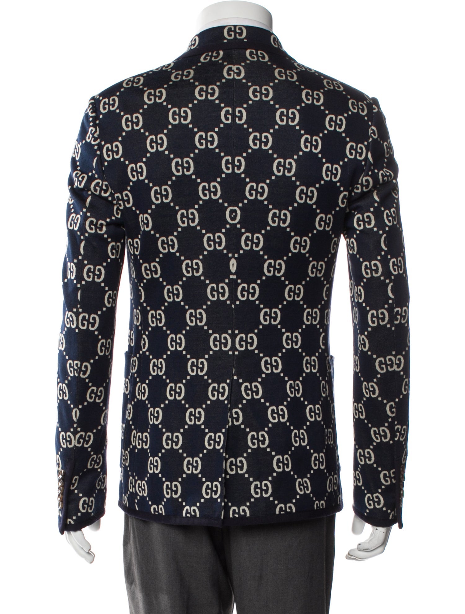 Gucci GG Logo Grosgrain Trim Blazer