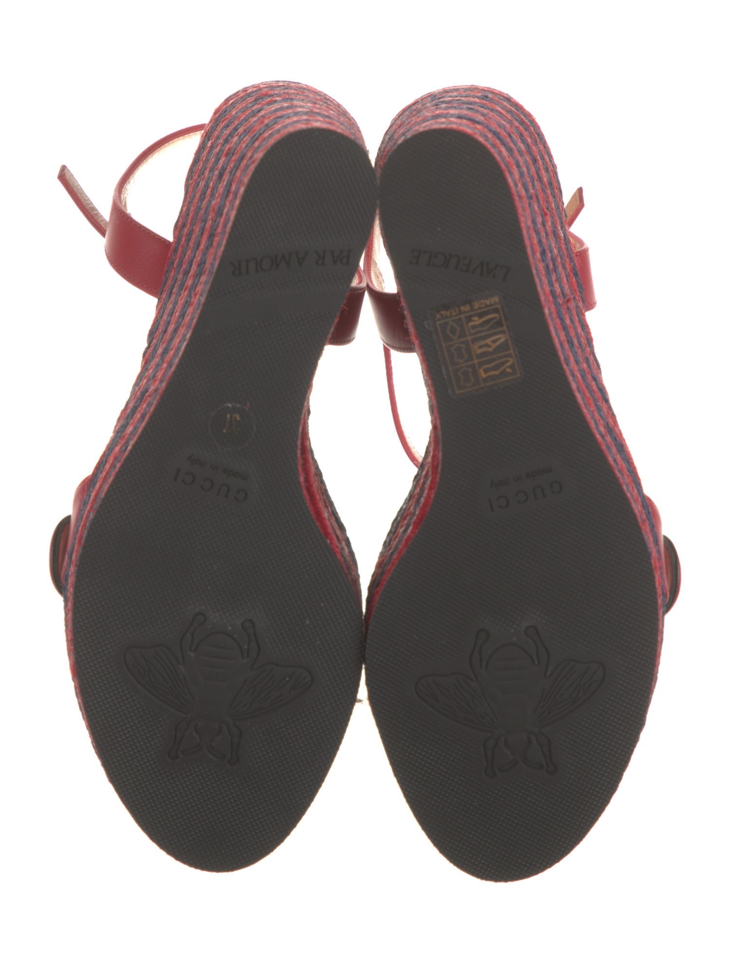 Gucci Double G Logo Leather Espadrilles