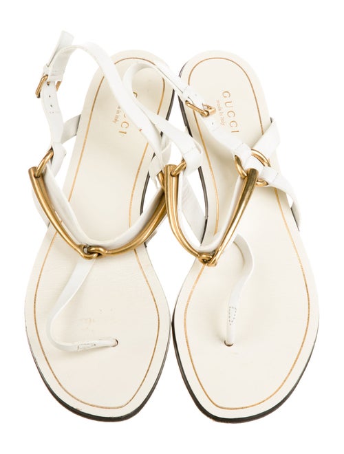 Gucci Horsebit Accent Leather T-Strap Sandals