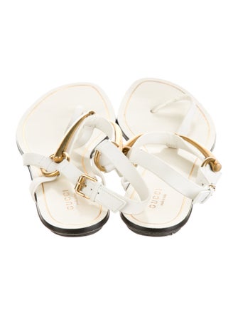 Gucci Horsebit Accent Leather T-Strap Sandals