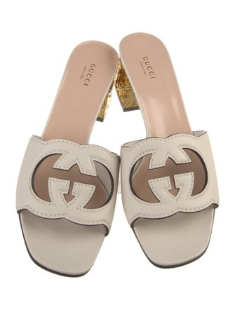 Gucci Interlocking G Logo Leather Slides