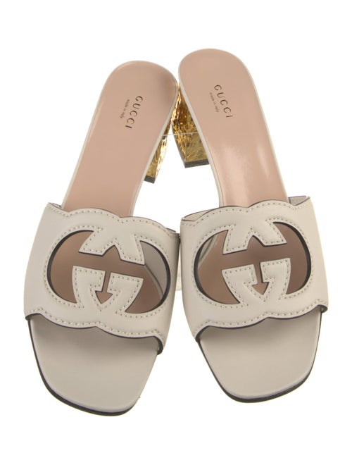 Gucci Interlocking G Logo Leather Slides