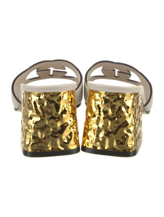 Gucci Interlocking G Logo Leather Slides