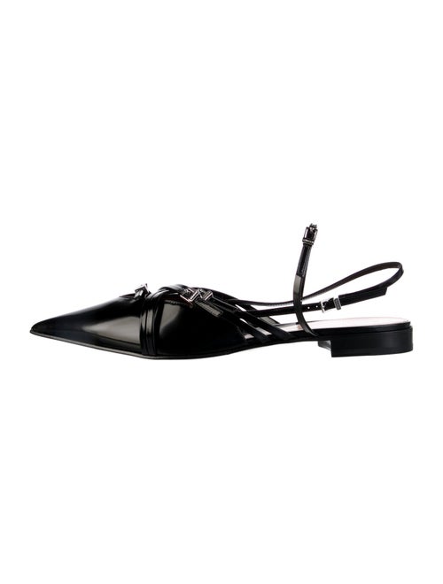 Gucci Horsebit Accent Leather Slingback Flats