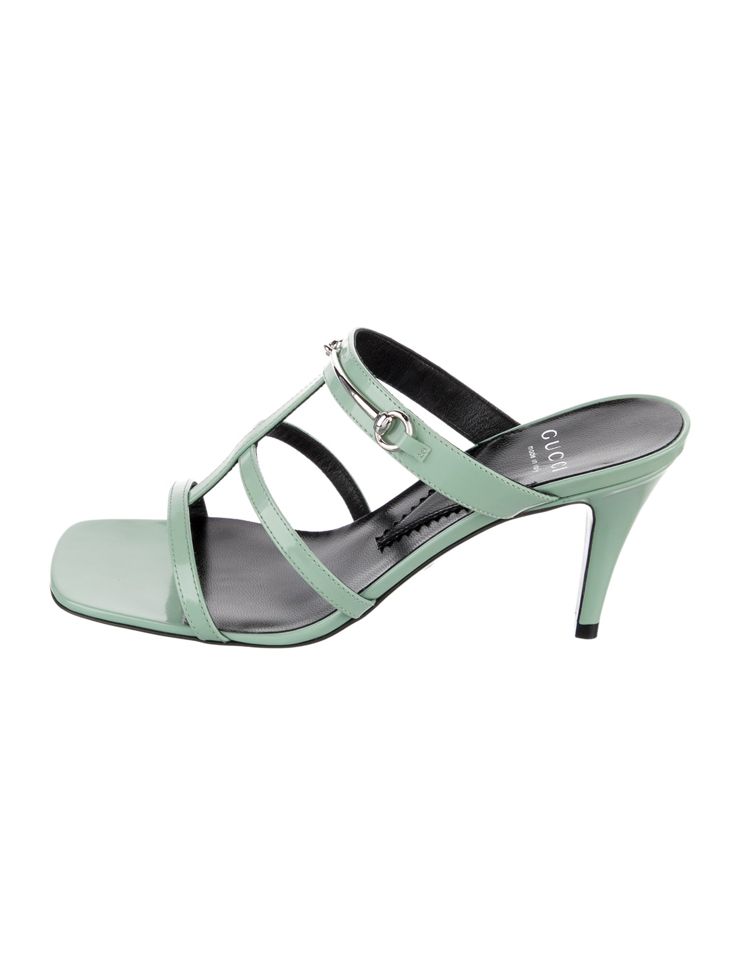 Gucci Horsebit Accent Patent Leather Slides