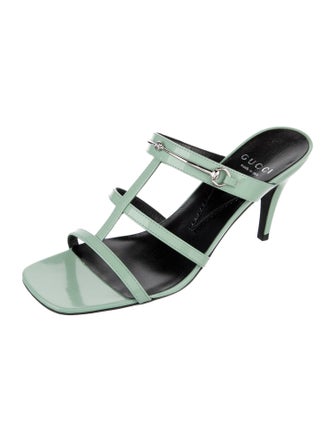Gucci Horsebit Accent Patent Leather Slides
