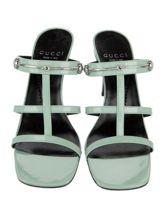 Gucci Horsebit Accent Patent Leather Slides