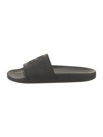 Gucci Black GG Logo Slides