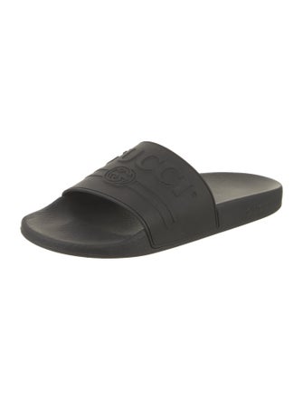 Gucci Black GG Logo Slides