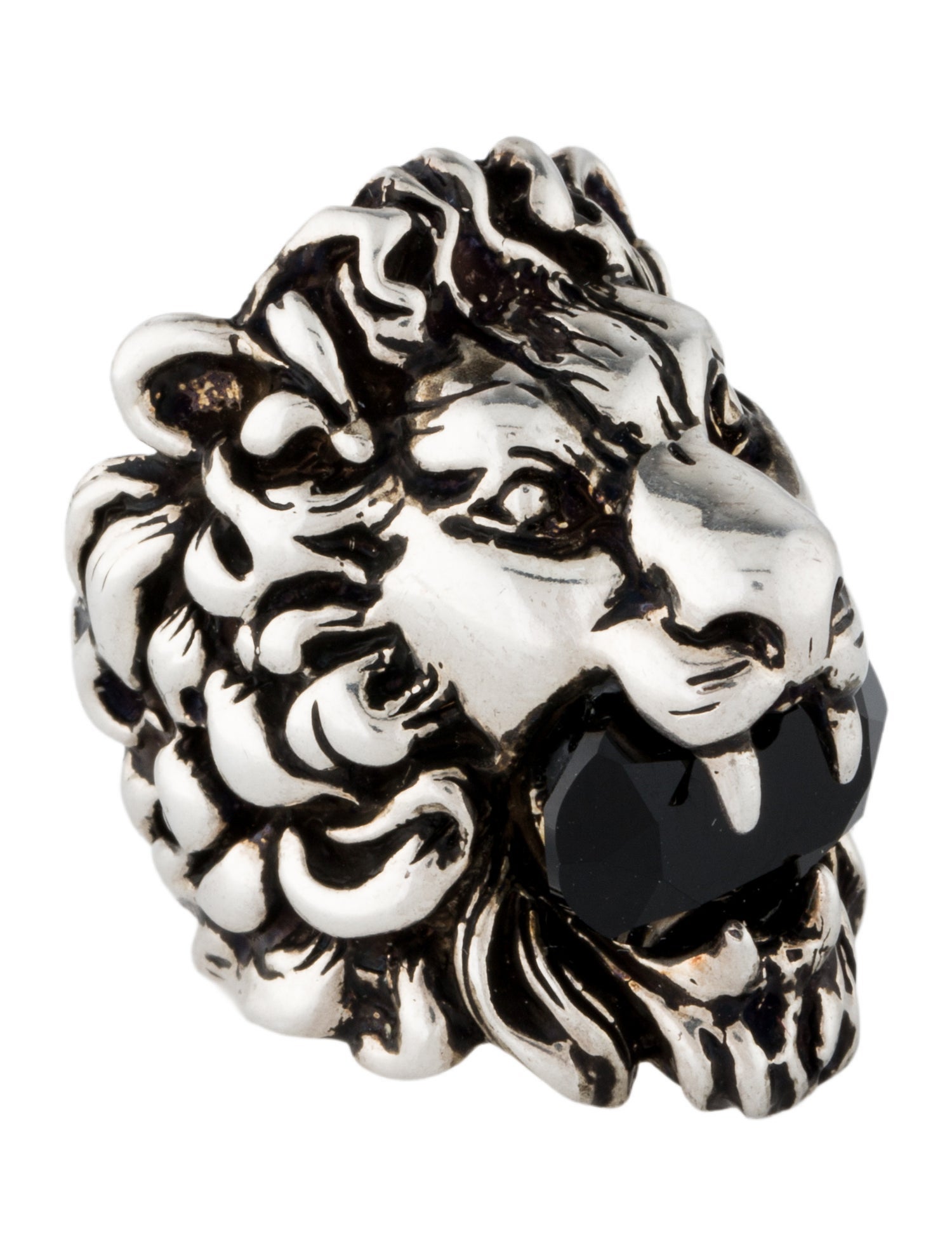 Gucci Crystal Lion Head Cocktail Ring