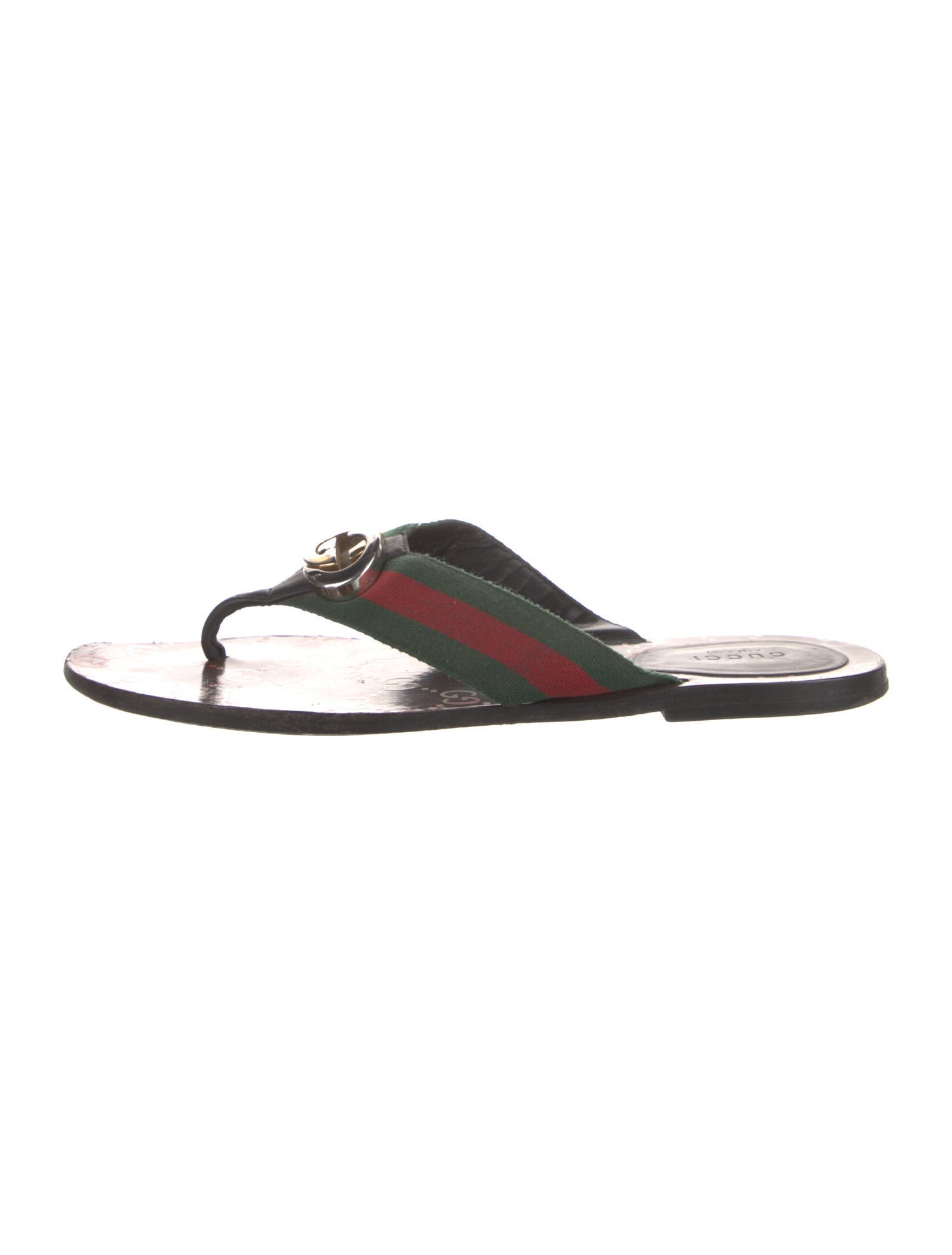 Gucci GG Logo Leather Slides