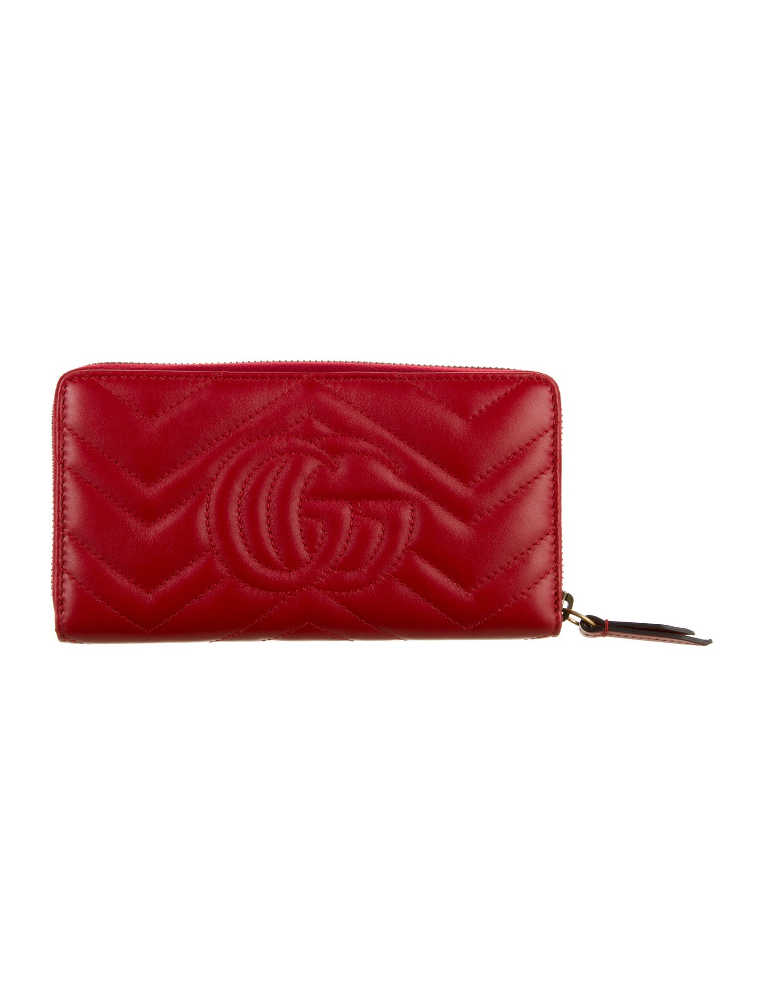 Gucci GG Marmont Zip Wallet Double G Logo Continental Wallet