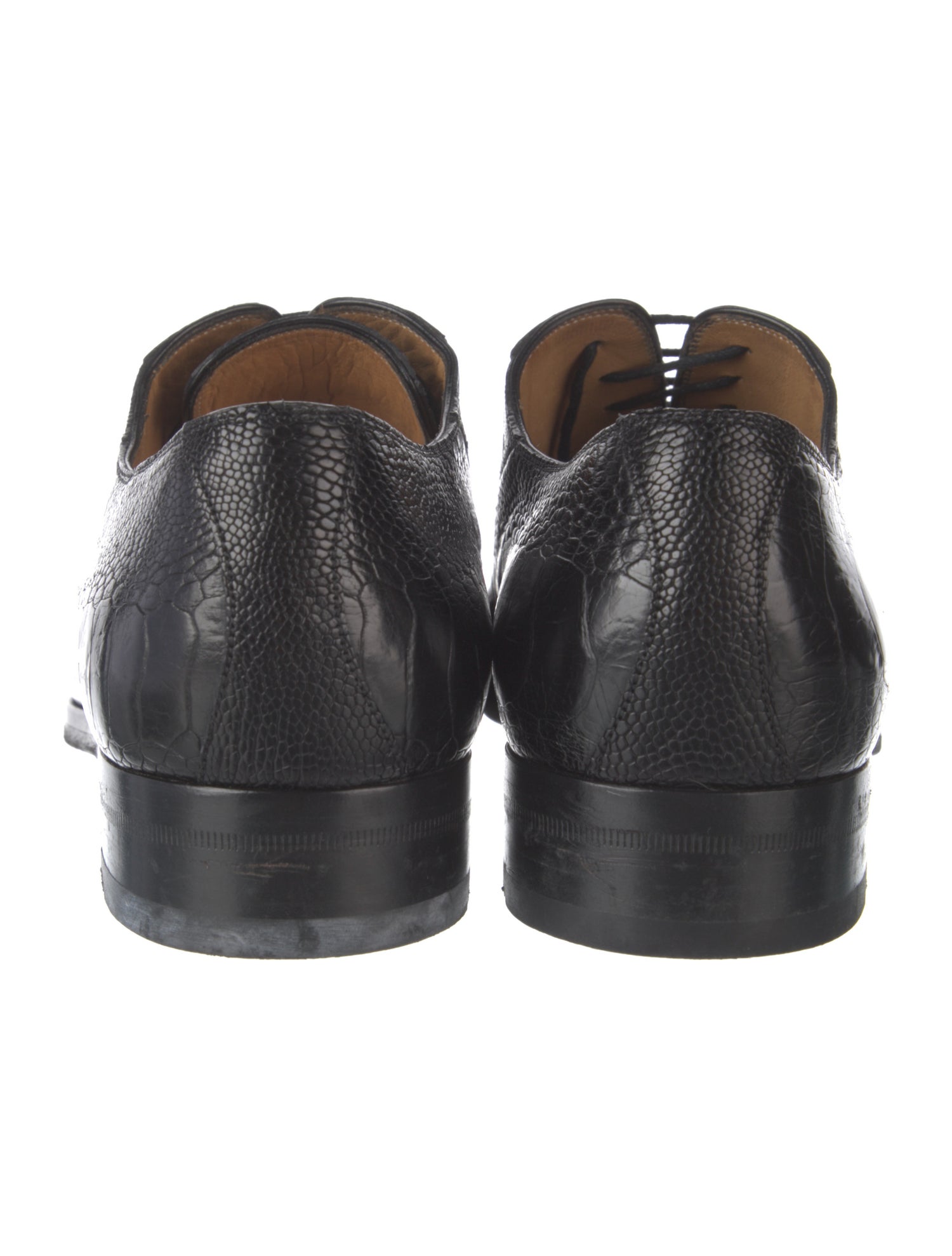 Gucci Diamante Print Ostrich Leg Oxfords