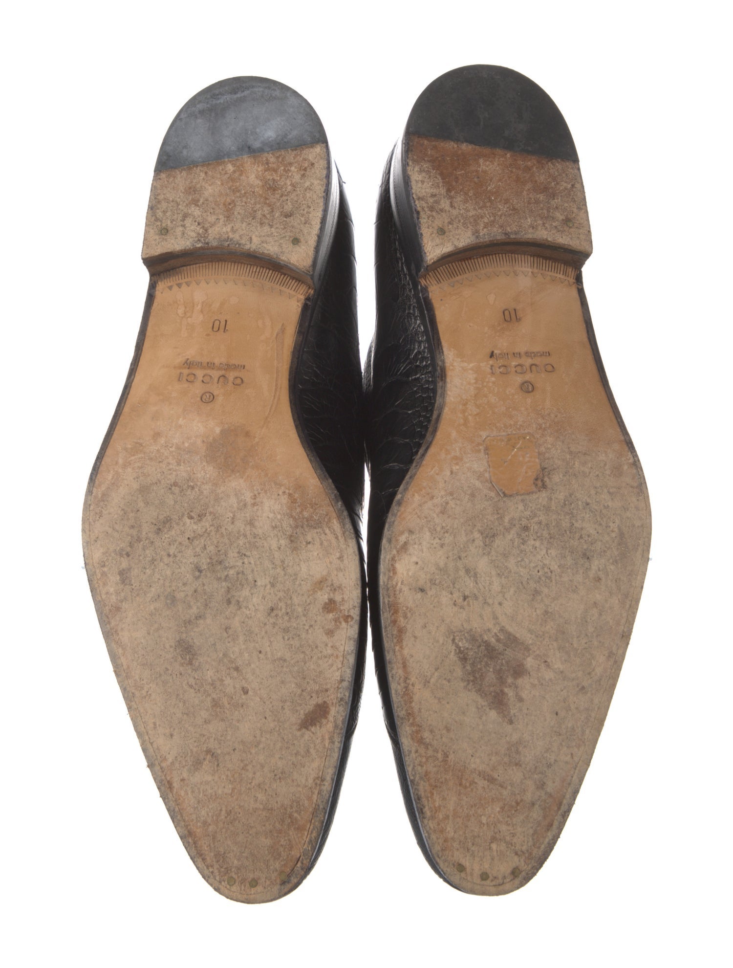 Gucci Diamante Print Ostrich Leg Oxfords