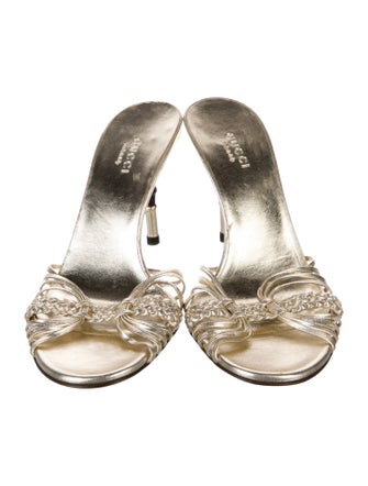 Gucci Bamboo Accent Leather Slides