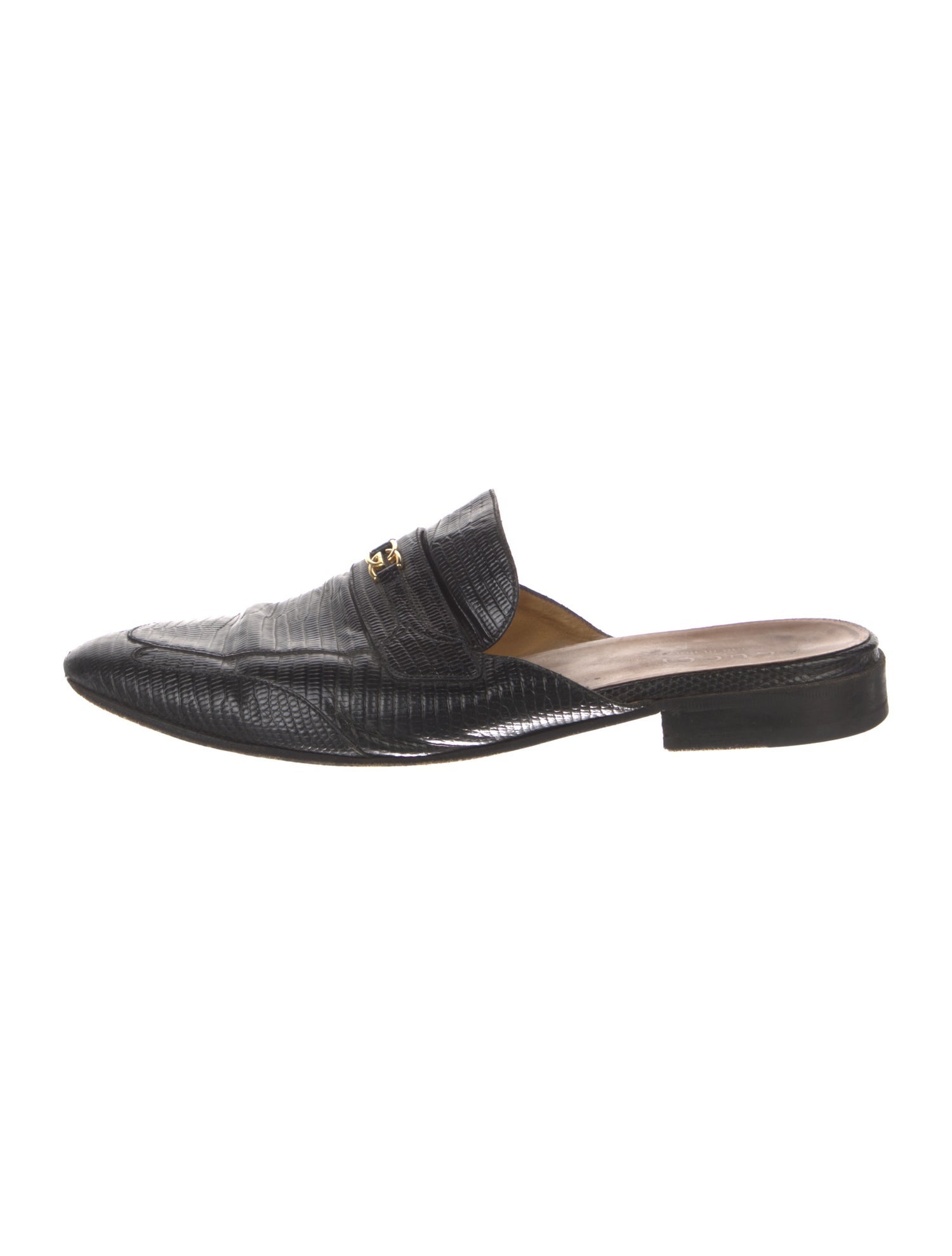 Gucci Interlocking G Logo Leather Slippers