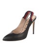 Gucci Sylvie Web Accent Leather Slingback Pumps
