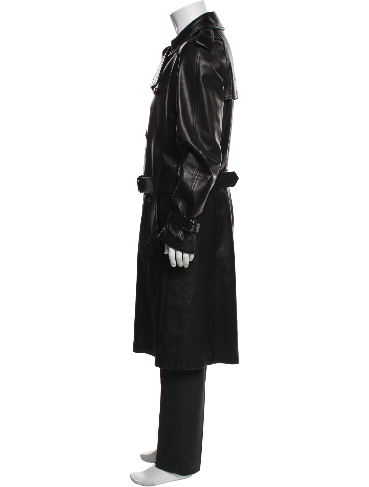 Gucci 2000's Leather Trench Coat