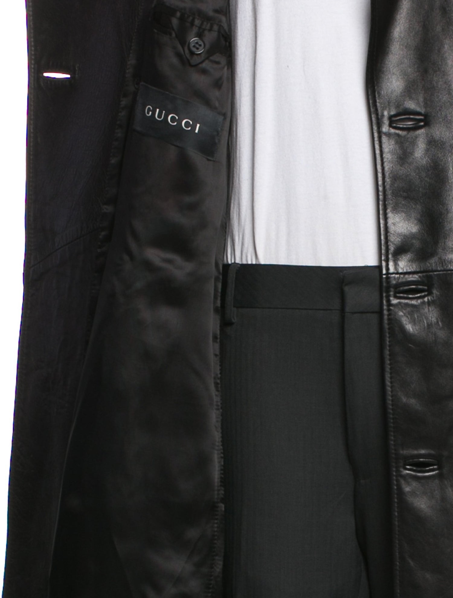 Gucci 2000's Leather Trench Coat