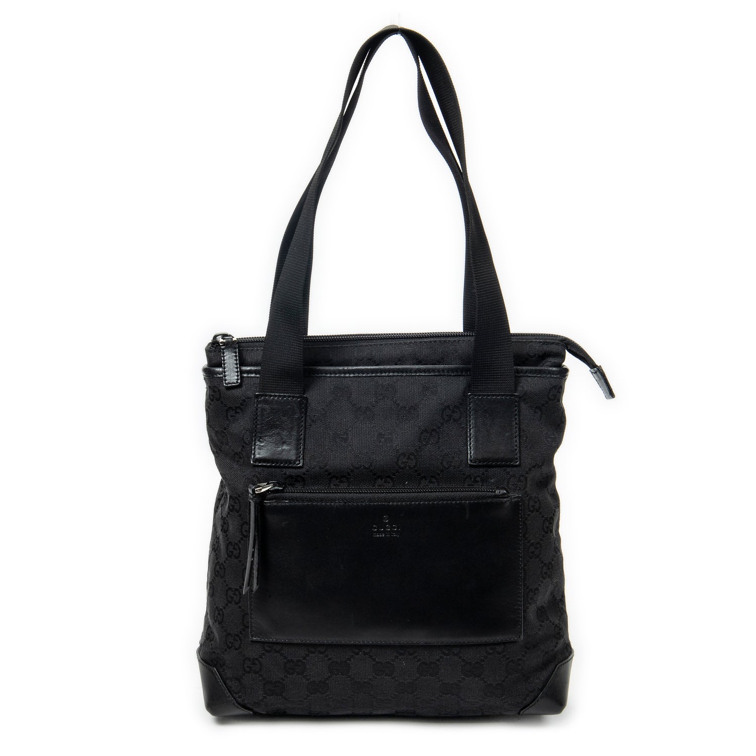 Gucci GG Canvas Front Pocket Zip Tote Small