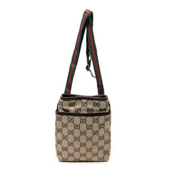 Gucci GG Canvas Web Mobile Wallet Crossbody