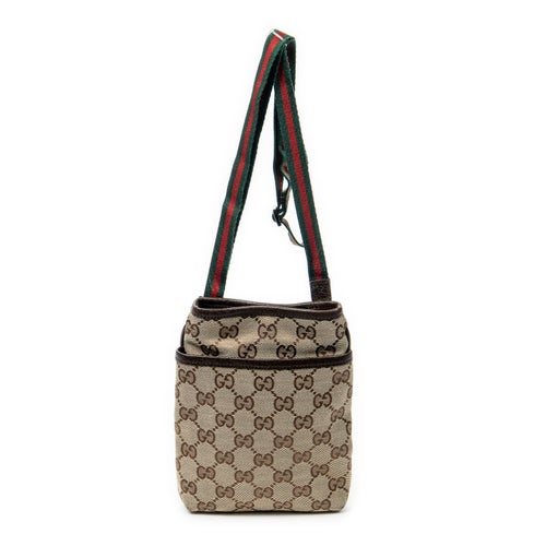 Gucci GG Canvas Web Mobile Wallet Crossbody