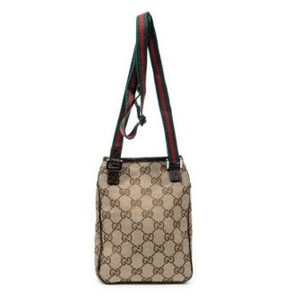 Gucci GG Canvas Web Mobile Wallet Crossbody
