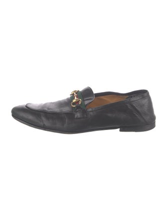 Gucci Web Accent Leather Dress Loafers